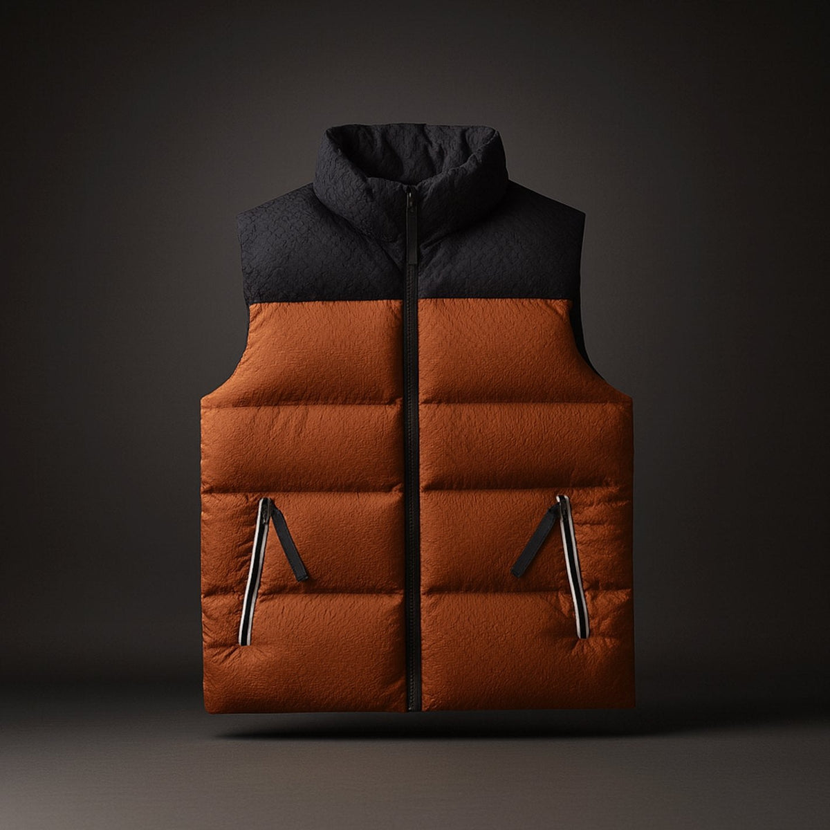 Men's Waterproof High-Neck Puffer Gilet Sleeveless Vest