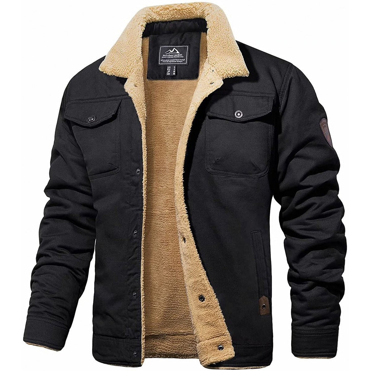 Men's Winter Sherpa-Collar Fleece Jacket