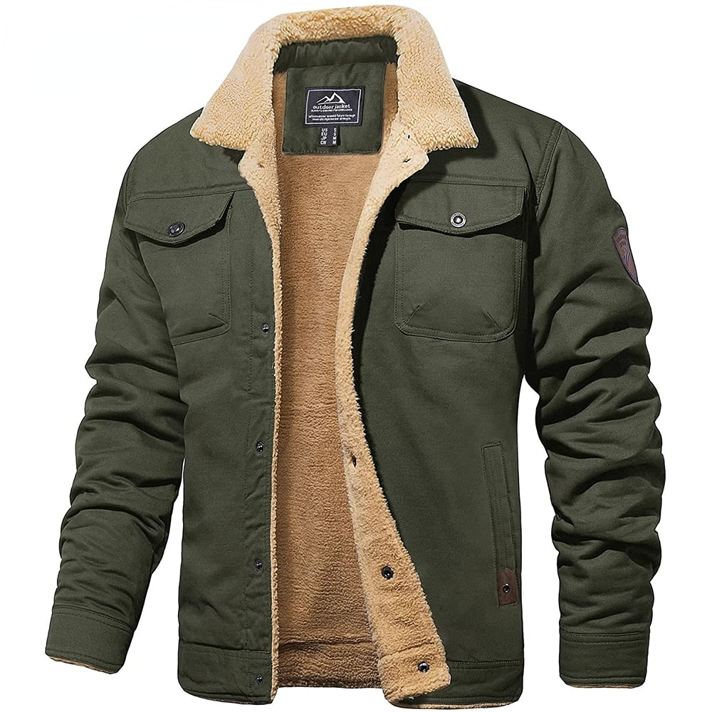 Men's Winter Sherpa-Collar Fleece Jacket