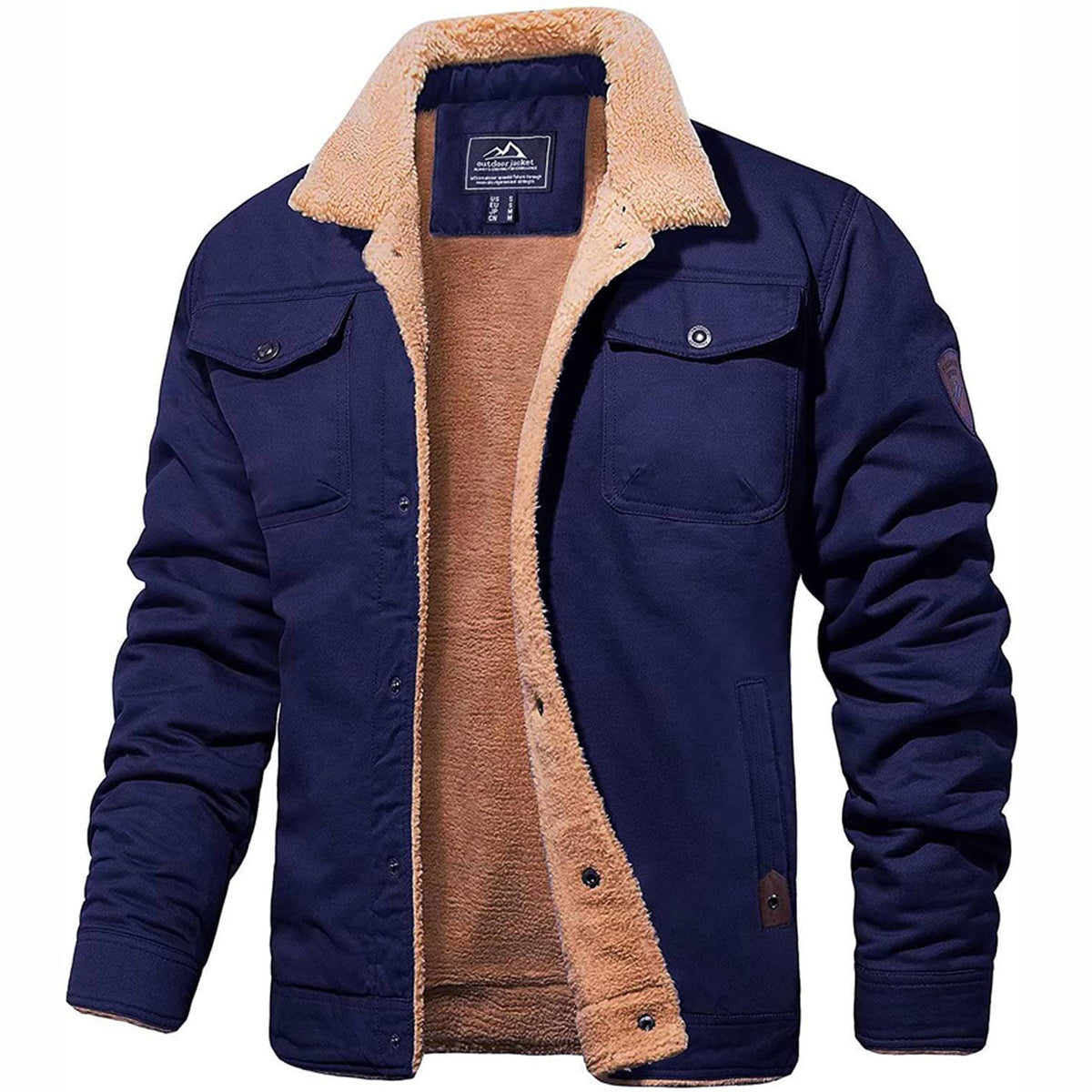 Men's Winter Sherpa-Collar Fleece Jacket