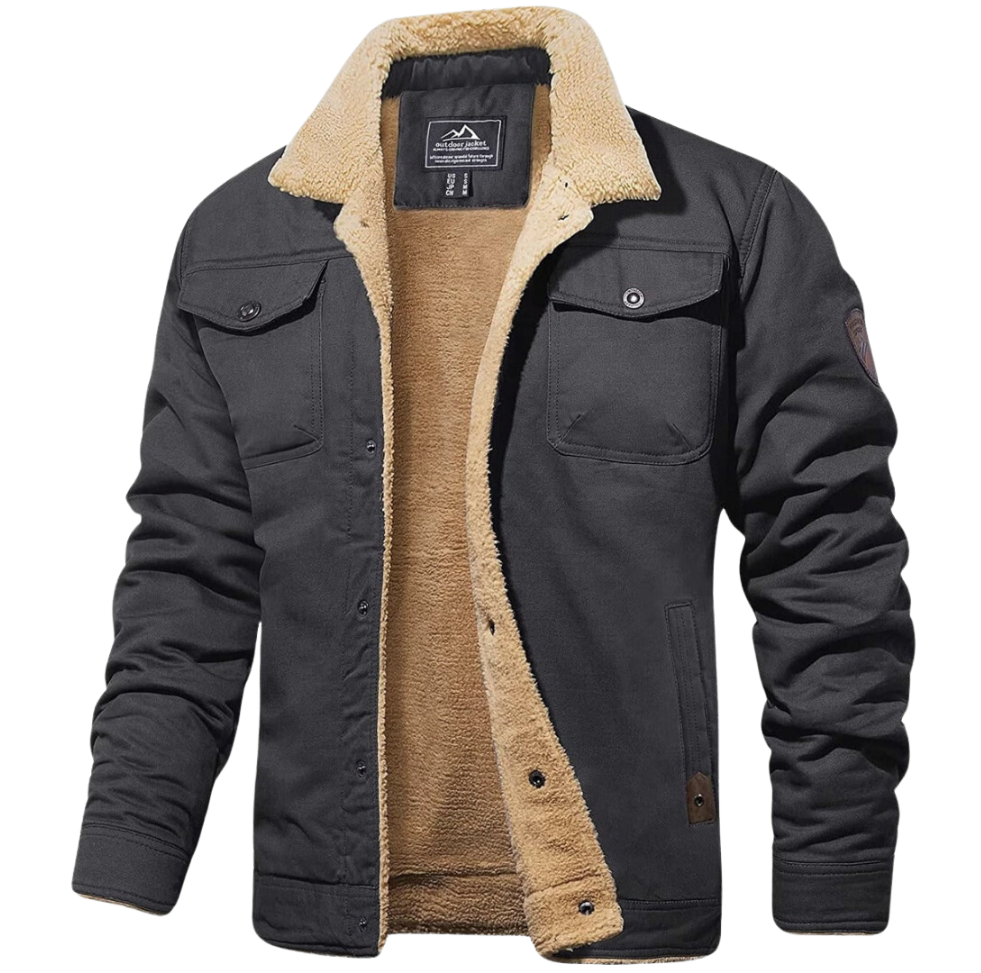 Men's Winter Sherpa-Collar Fleece Jacket