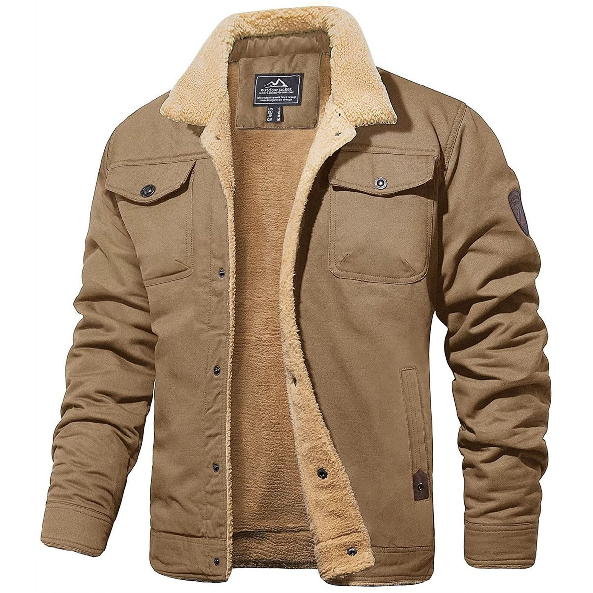 Men's Winter Sherpa-Collar Fleece Jacket