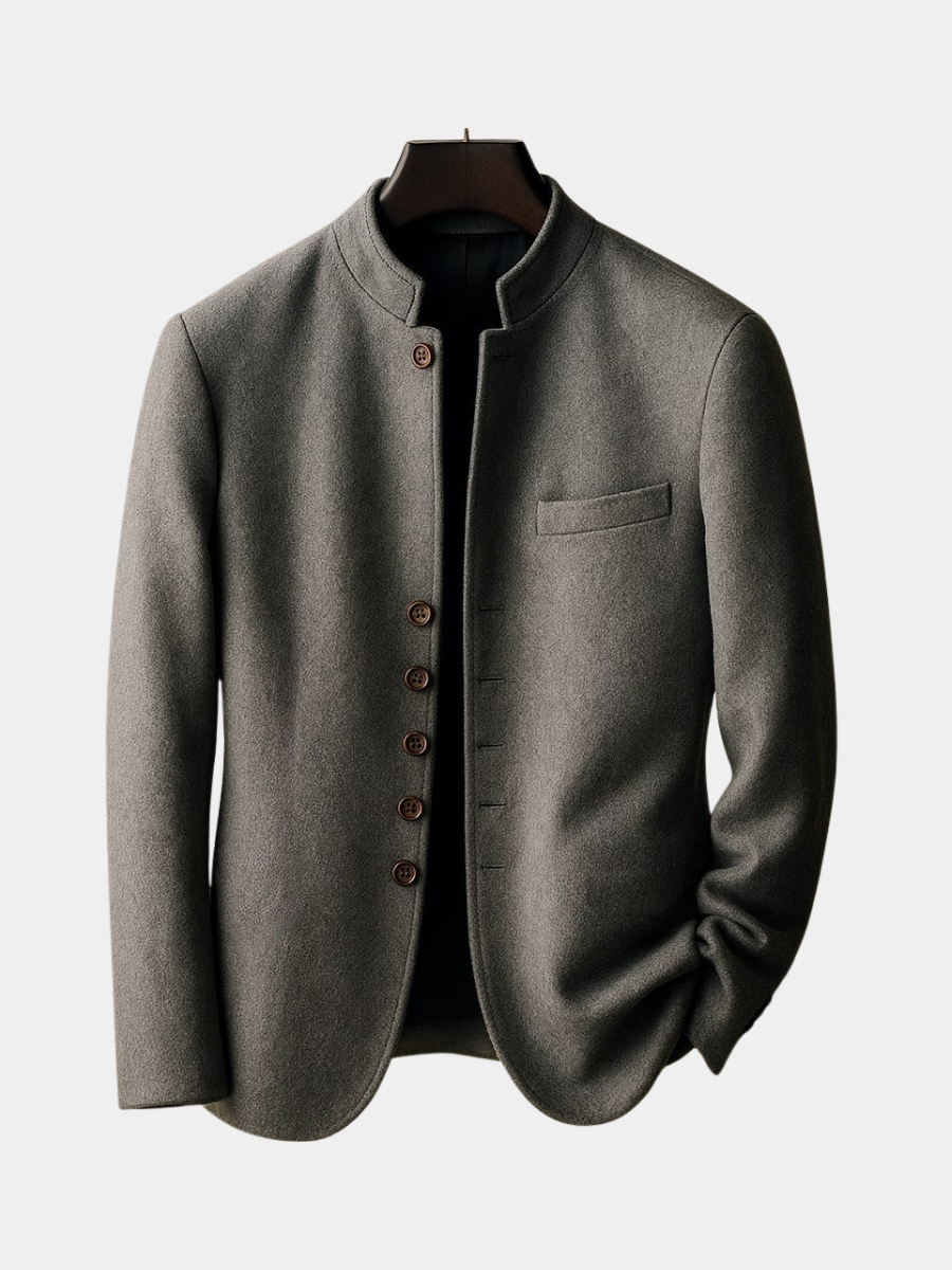Men's Wool Straight Collar Jacket