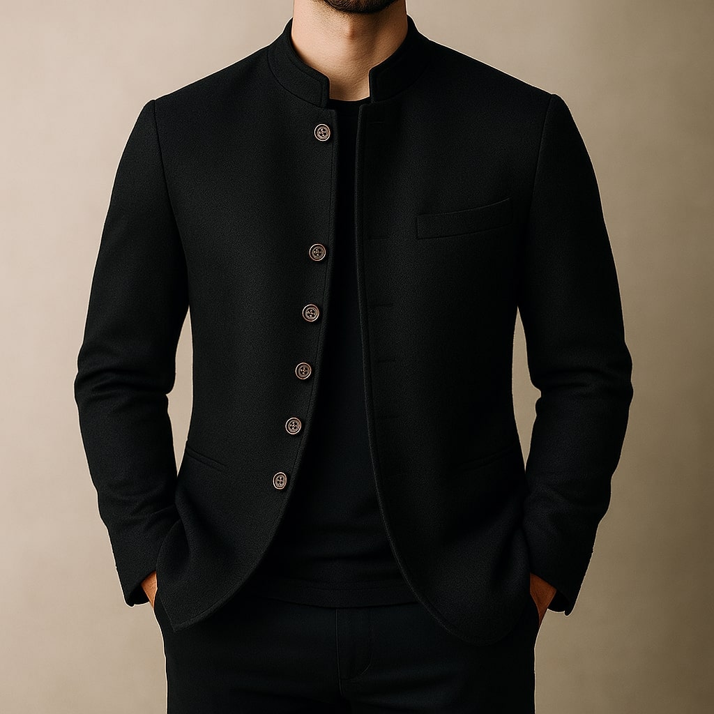 Men's Wool Straight Collar Jacket