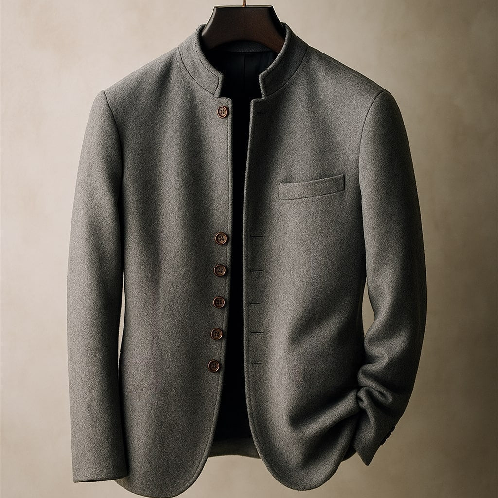 Men's Wool Straight Collar Jacket