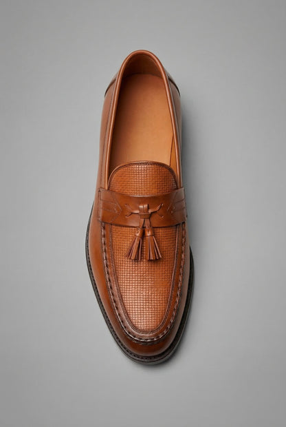 Men's Woven Tassel Slip On Loafers