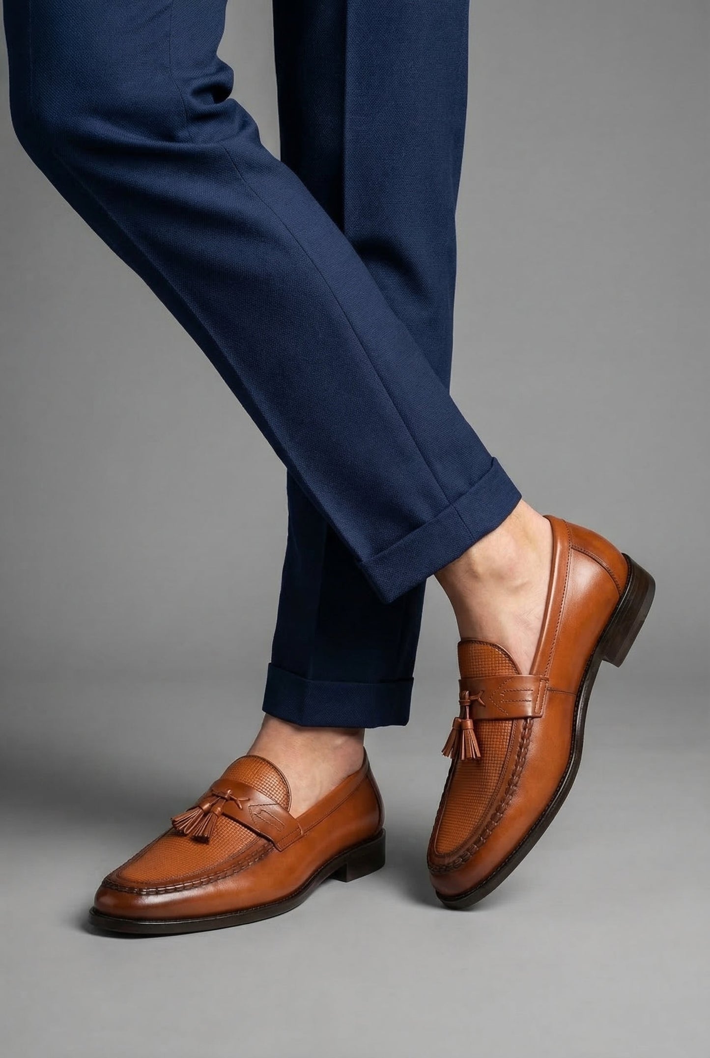 Men's Woven Tassel Slip On Loafers