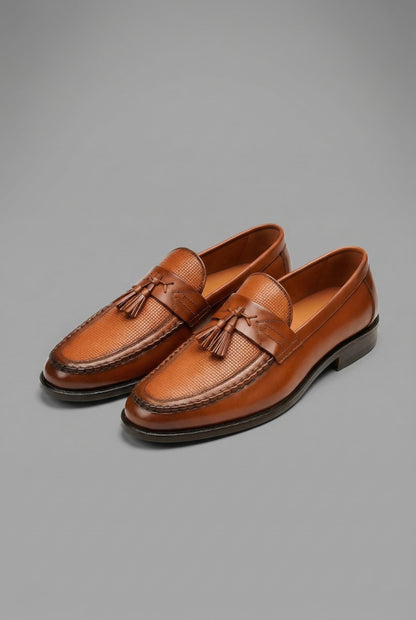 Men's Woven Tassel Slip On Loafers