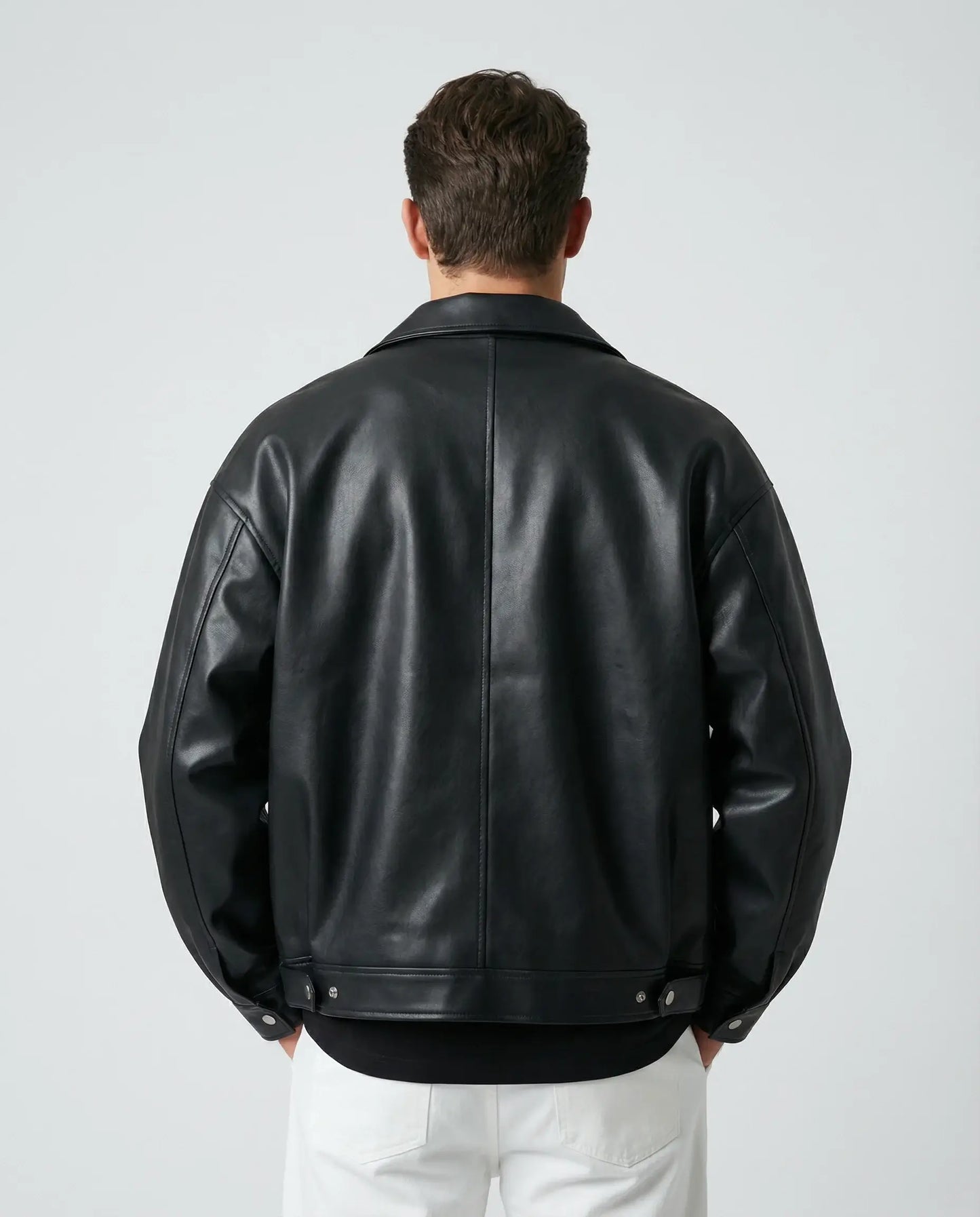 Men’s Zip Faux Leather Jacket