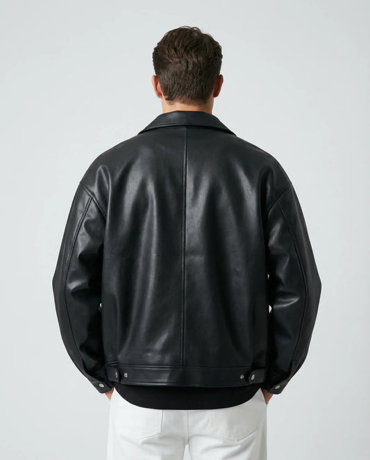 Men’s Zip Faux Leather Jacket