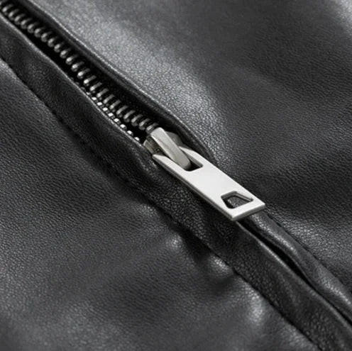 Men’s Zip Faux Leather Jacket