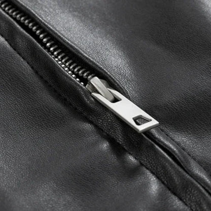 Men’s Zip Faux Leather Jacket
