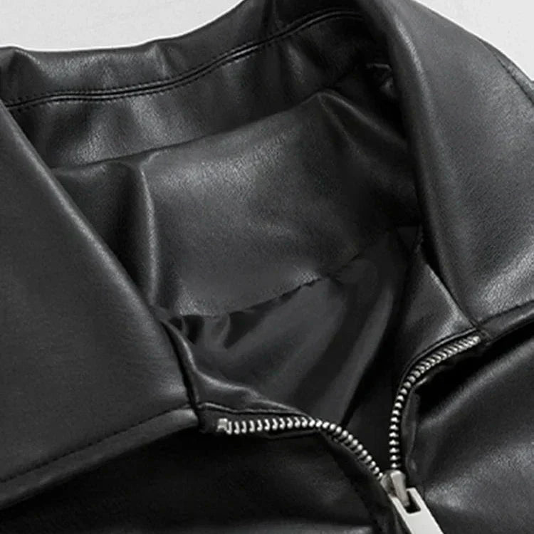 Men’s Zip Faux Leather Jacket