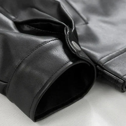 Men’s Zip Faux Leather Jacket