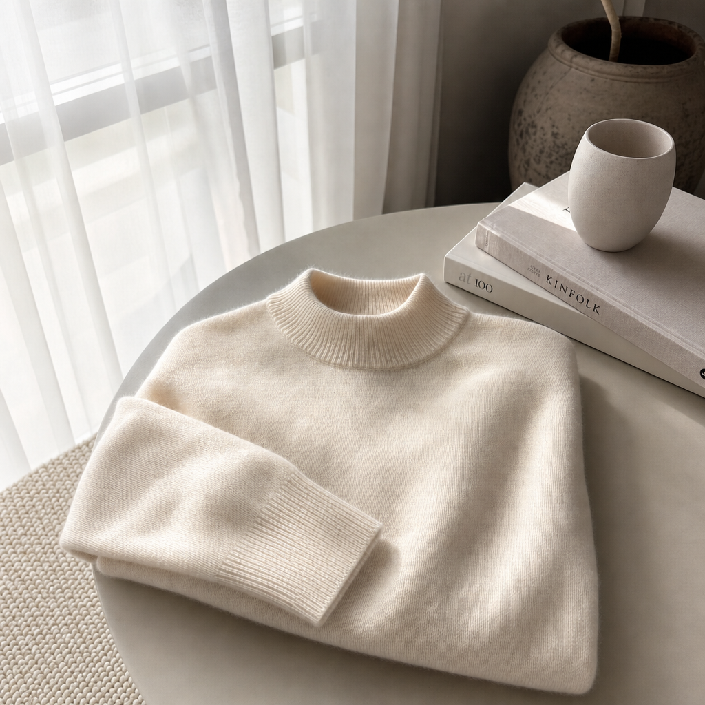 Unisex Luxury Knit Mock Neck Sweater
