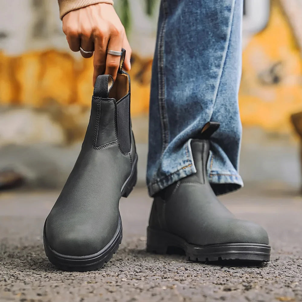 Unisex Waterproof Leather Chelsea Boots