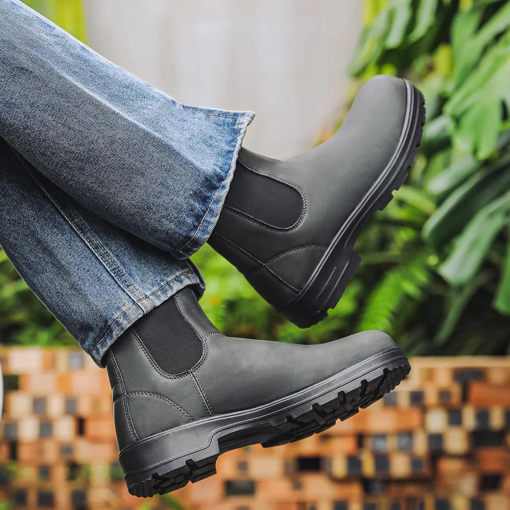 Unisex Waterproof Leather Chelsea Boots