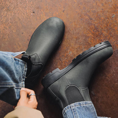Unisex Waterproof Leather Chelsea Boots