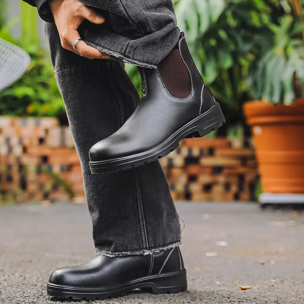 Unisex Waterproof Leather Chelsea Boots