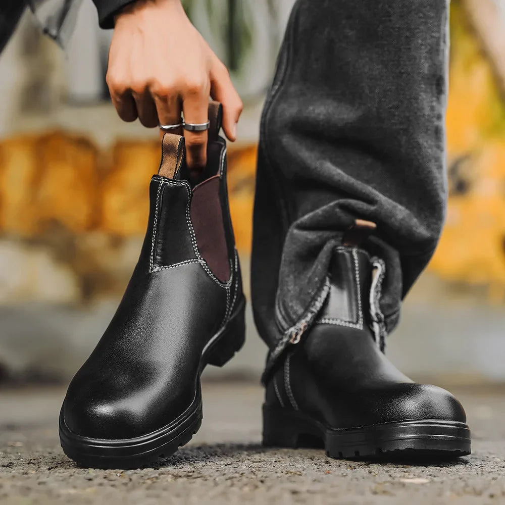Unisex Waterproof Leather Chelsea Boots