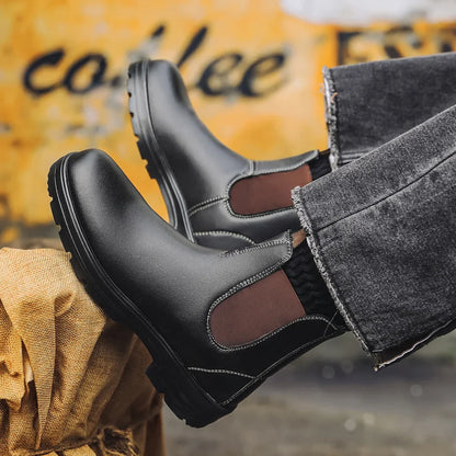 Unisex Waterproof Leather Chelsea Boots