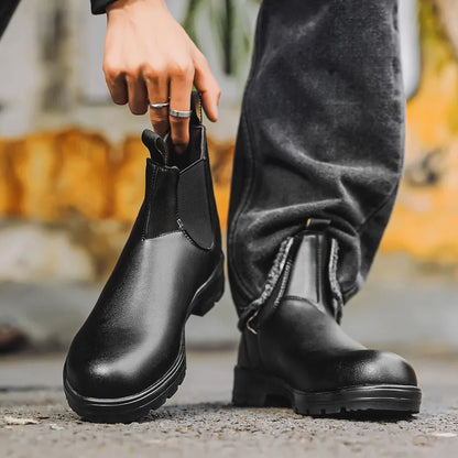 Unisex Waterproof Leather Chelsea Boots
