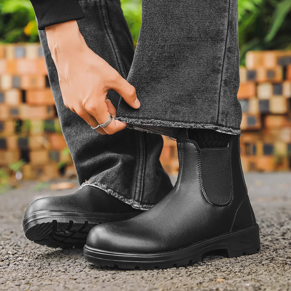 Unisex Waterproof Leather Chelsea Boots