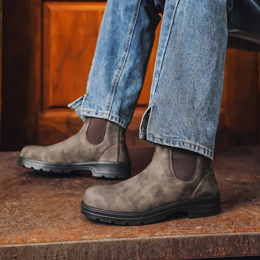 Unisex Waterproof Leather Chelsea Boots