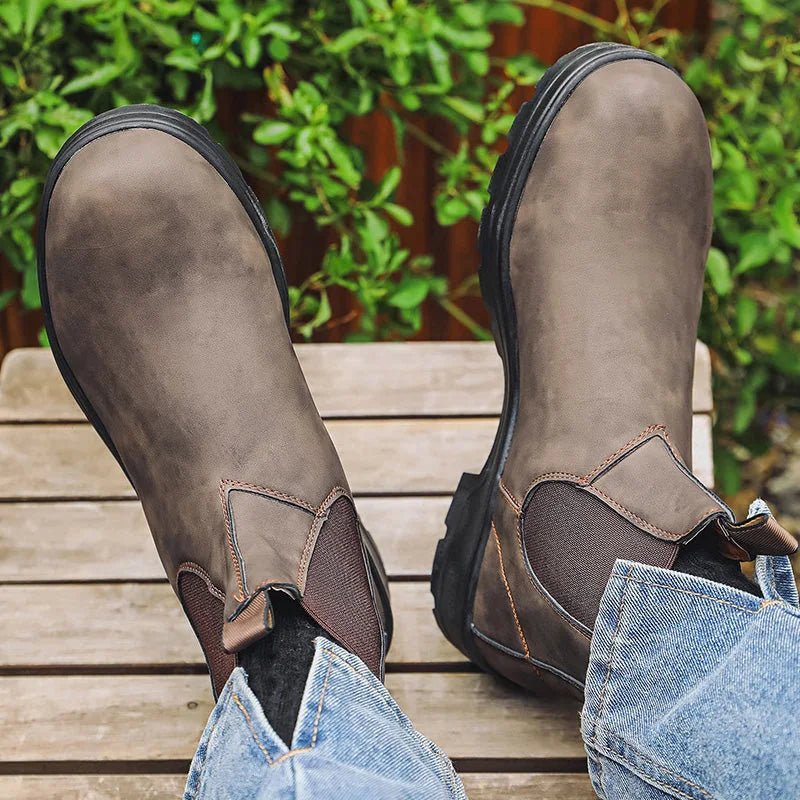 Unisex Waterproof Leather Chelsea Boots