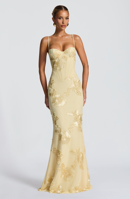 Women's Beaded Mermaid Maxi Evening Dress