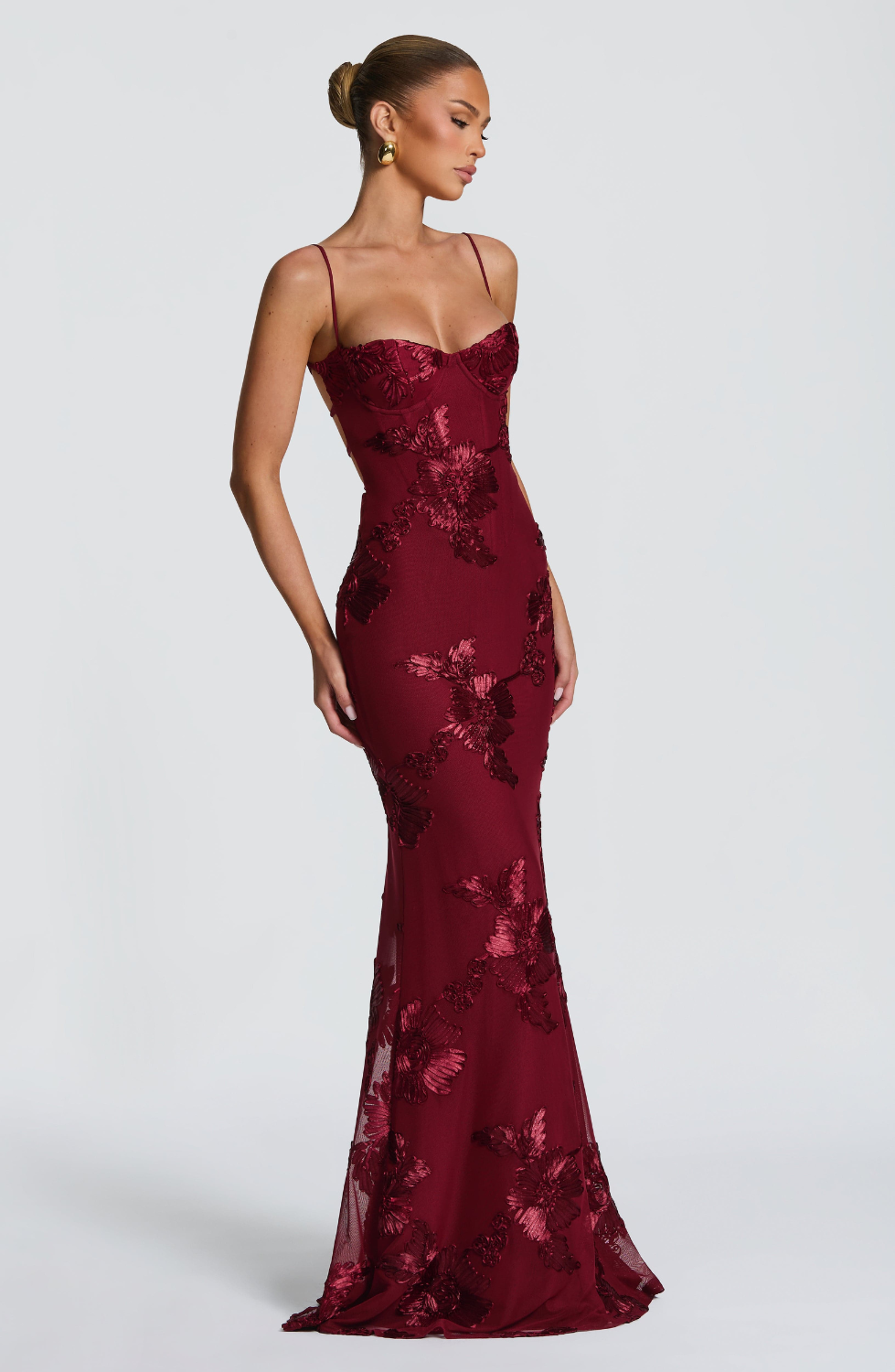 Women's Beaded Mermaid Maxi Evening Dress
