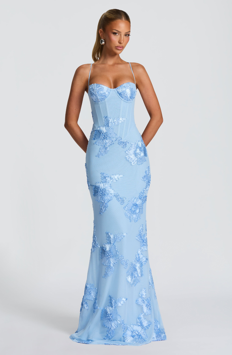 Women's Beaded Mermaid Maxi Evening Dress