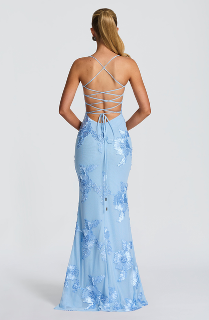 Women's Beaded Mermaid Maxi Evening Dress