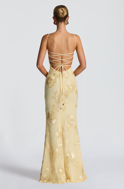 Women's Beaded Mermaid Maxi Evening Dress