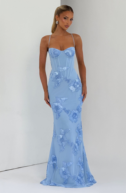 Women's Beaded Mermaid Maxi Evening Dress