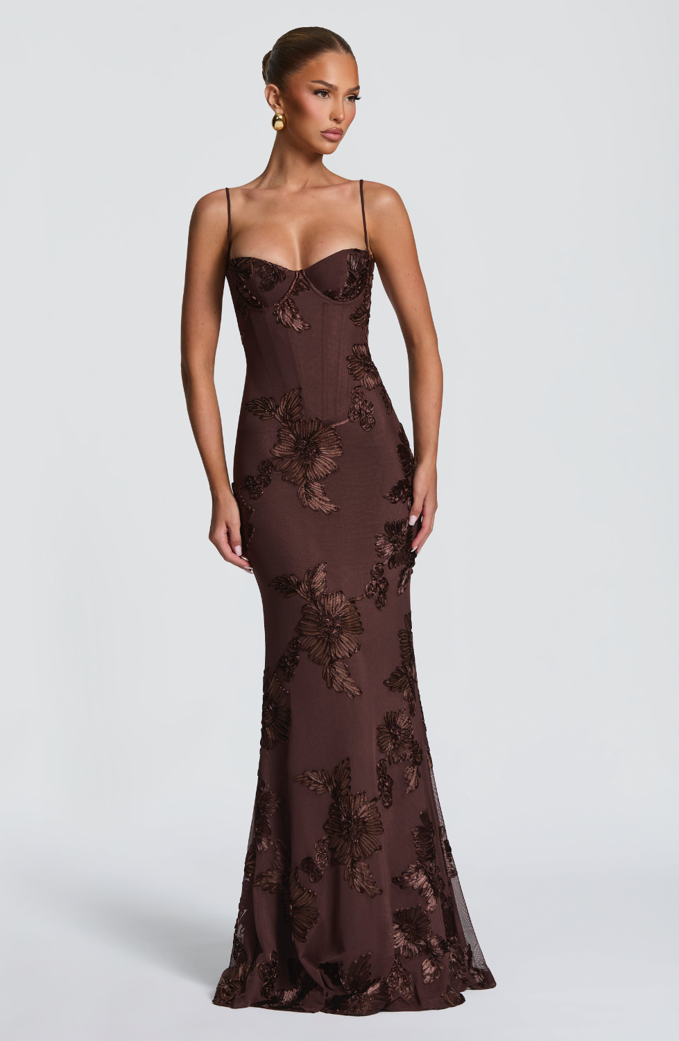 Women's Beaded Mermaid Maxi Evening Dress