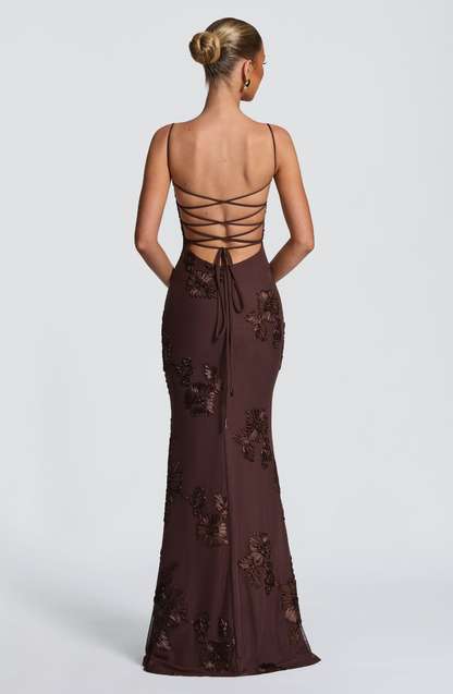 Women's Beaded Mermaid Maxi Evening Dress
