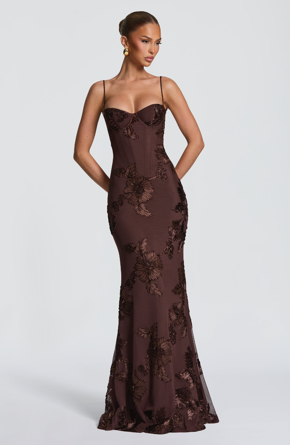 Women's Beaded Mermaid Maxi Evening Dress