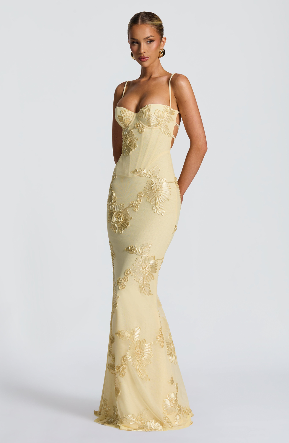 Women's Beaded Mermaid Maxi Evening Dress