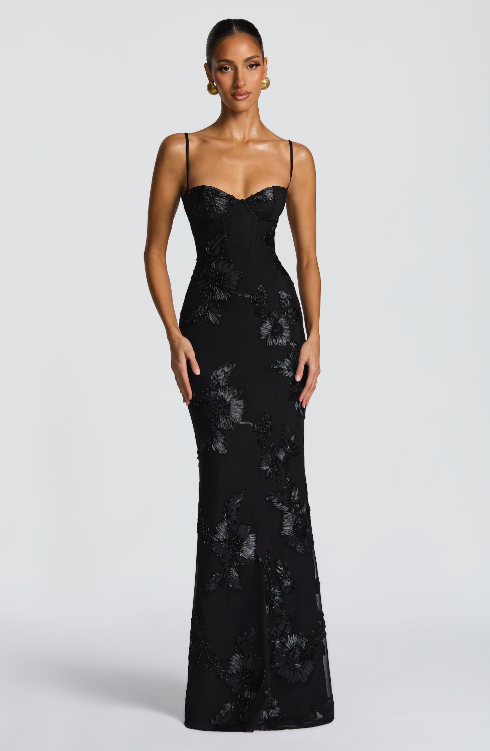 Women's Beaded Mermaid Maxi Evening Dress