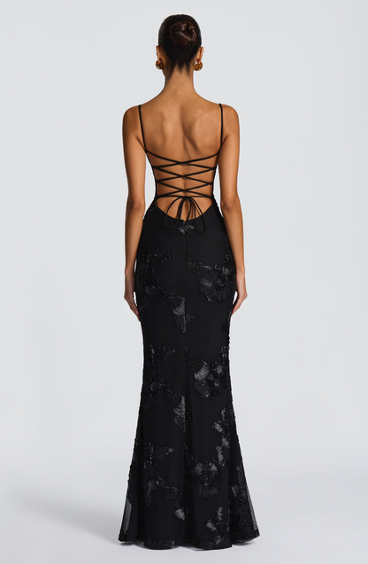 Women's Beaded Mermaid Maxi Evening Dress