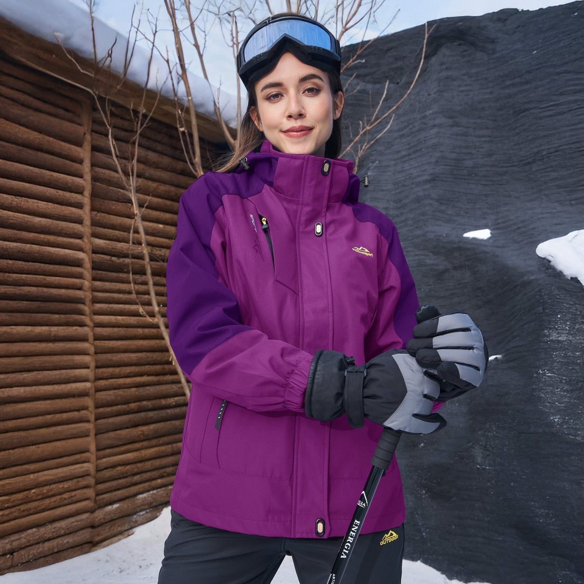 Women's 3-in-1 System Waterproof Fleece Ski Jacket