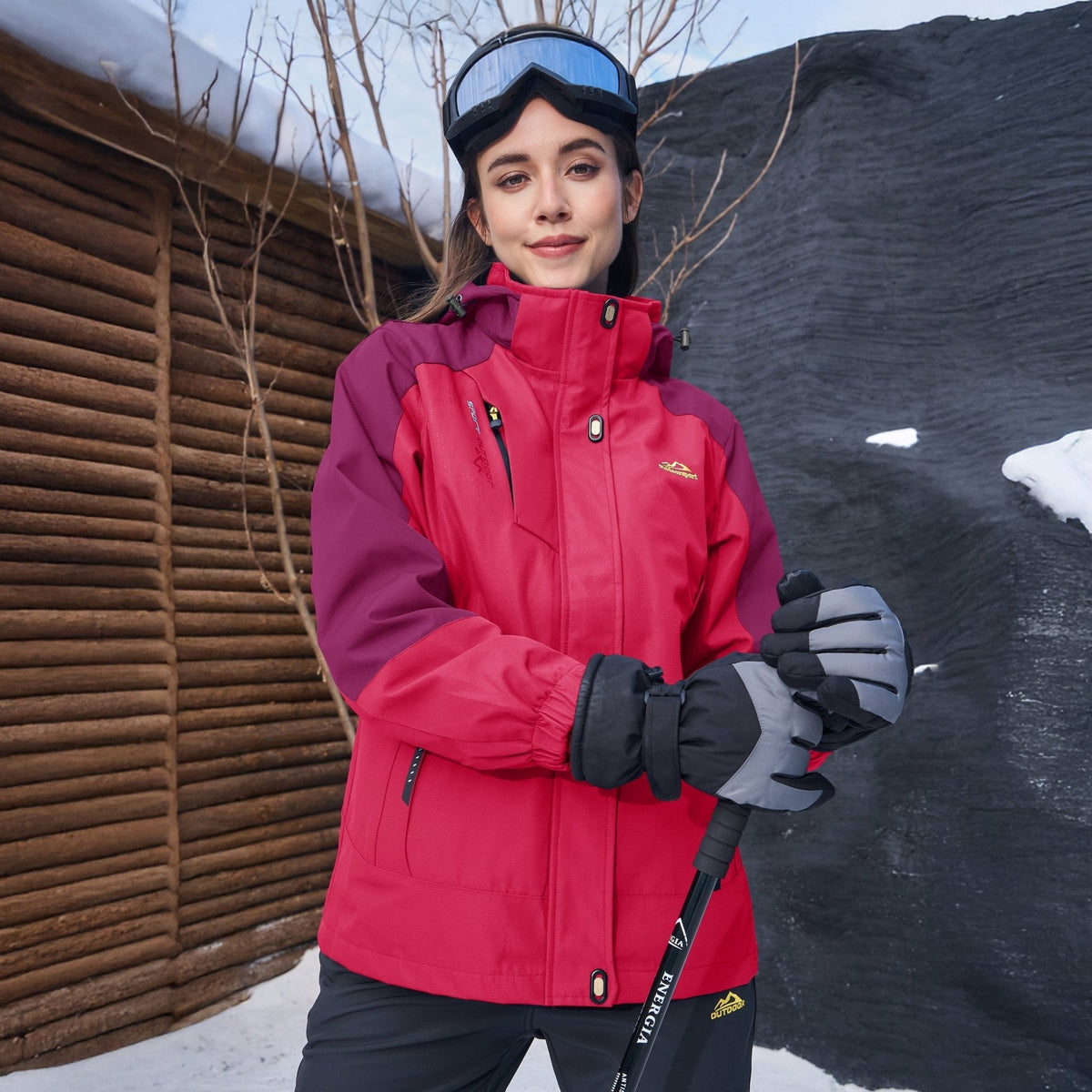 Women's 3-in-1 System Waterproof Fleece Ski Jacket