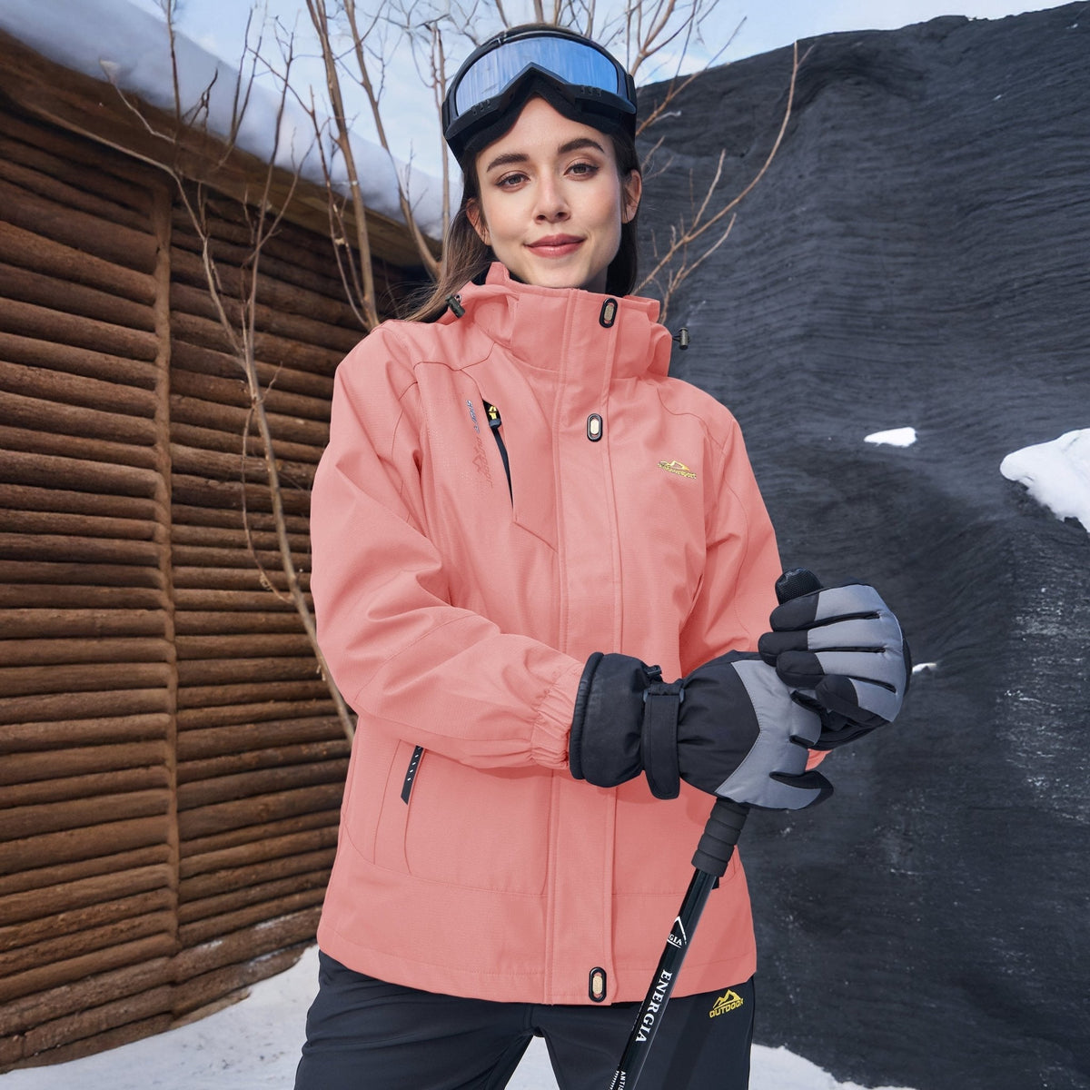 Women's 3-in-1 System Waterproof Fleece Ski Jacket