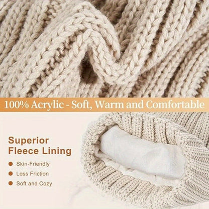 Women's 3-Piece Knit Set Hat, Scarf & Gloves