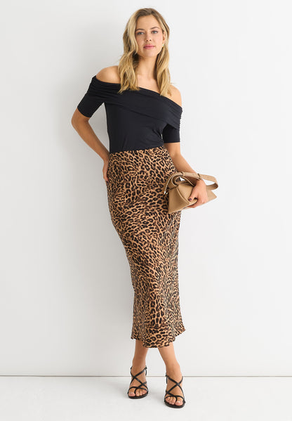 Women's Animal Print Midi Skirt