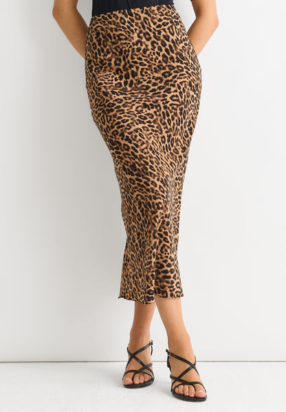 Women's Animal Print Midi Skirt