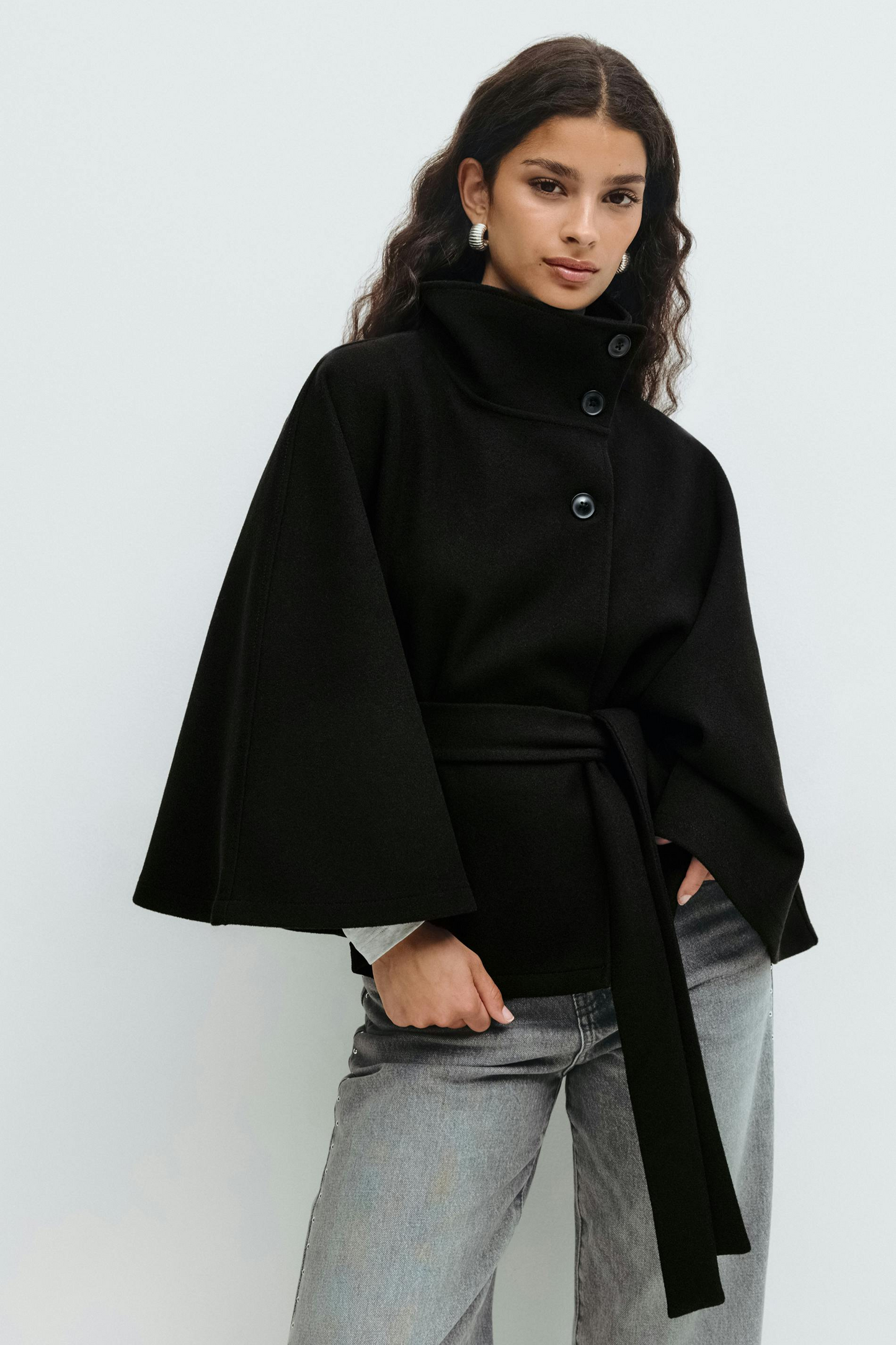 Women's Belted Cape Jacket