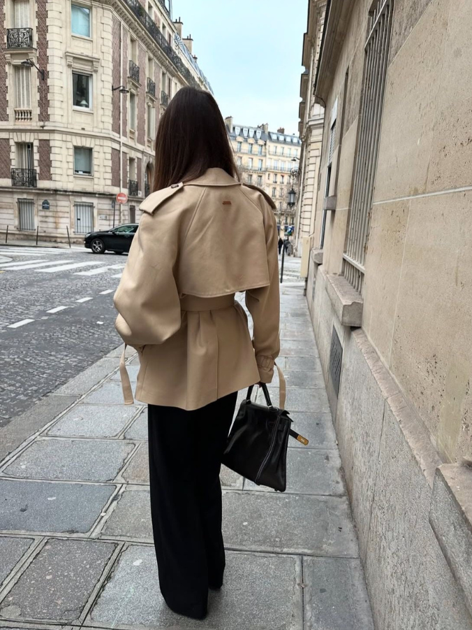 Women's Belted Double Breasted Trench Jacket