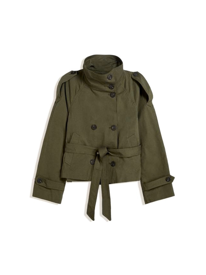 Women's Belted Double Breasted Trench Jacket